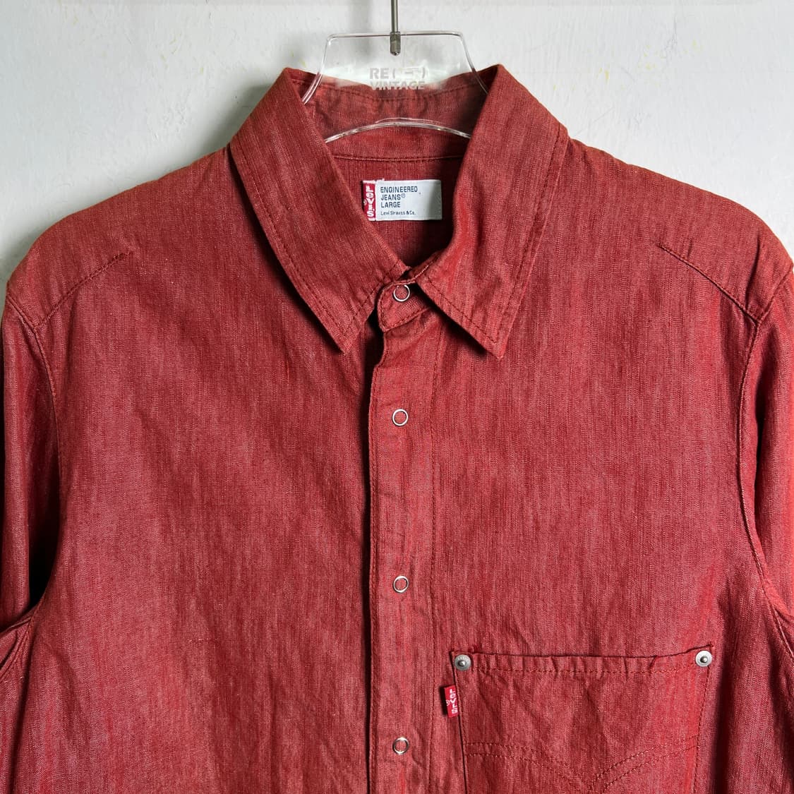 리바이스 엔지니어드 진 코튼 린넨 셔츠 L 상품이미지4