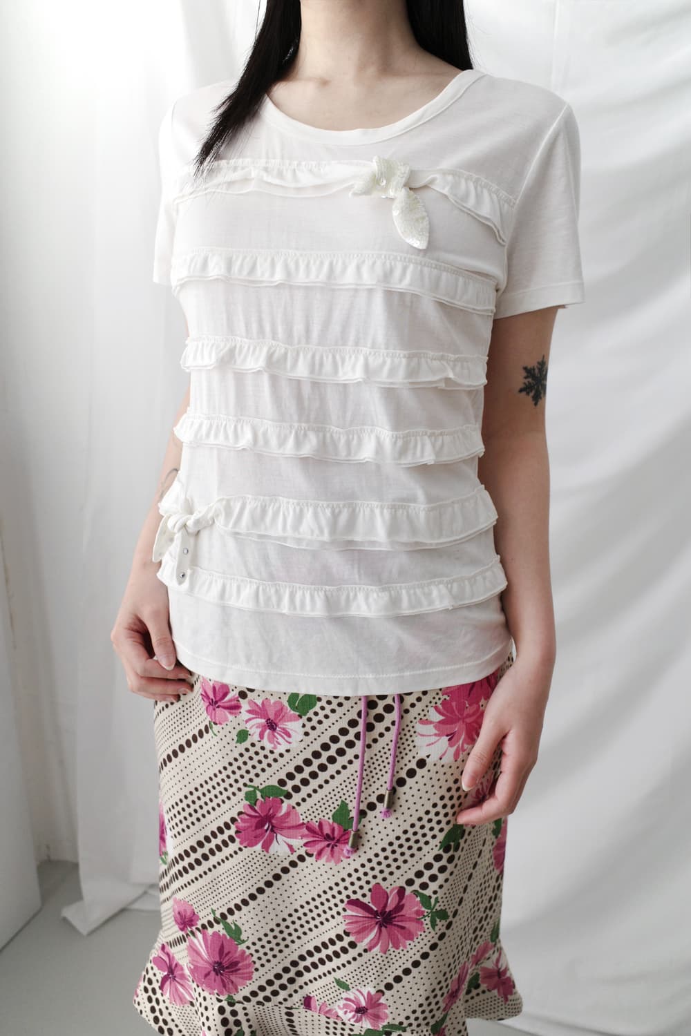 sonia rykiel) ribbon frill half T  상품이미지6