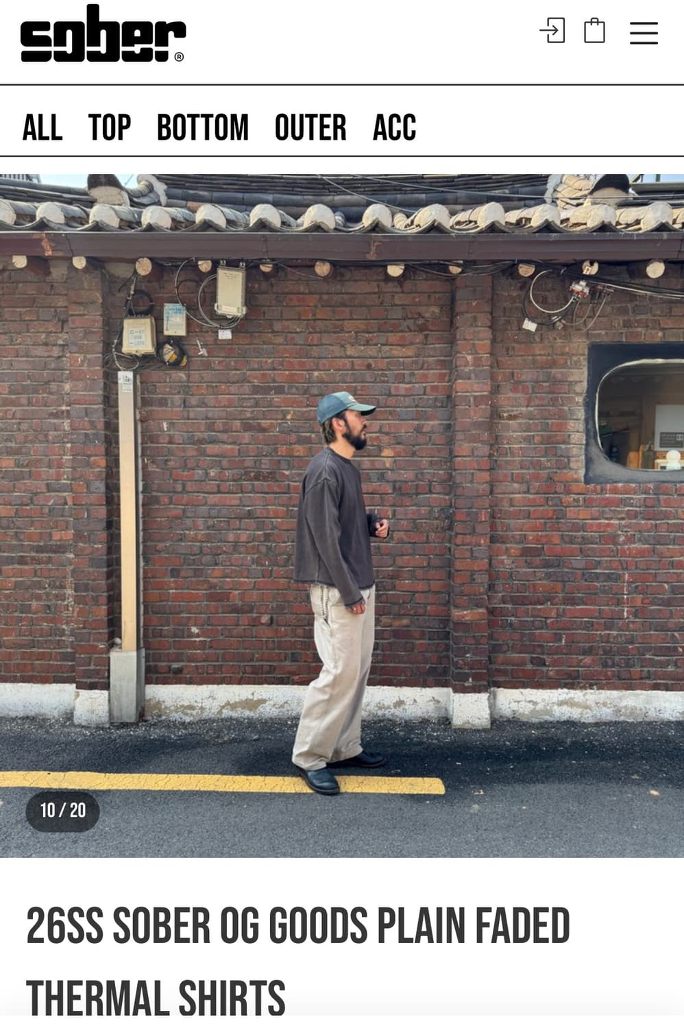 Sober 2026ss OG GOODS 워싱 롱 슬리브 오네이타 상품이미지2