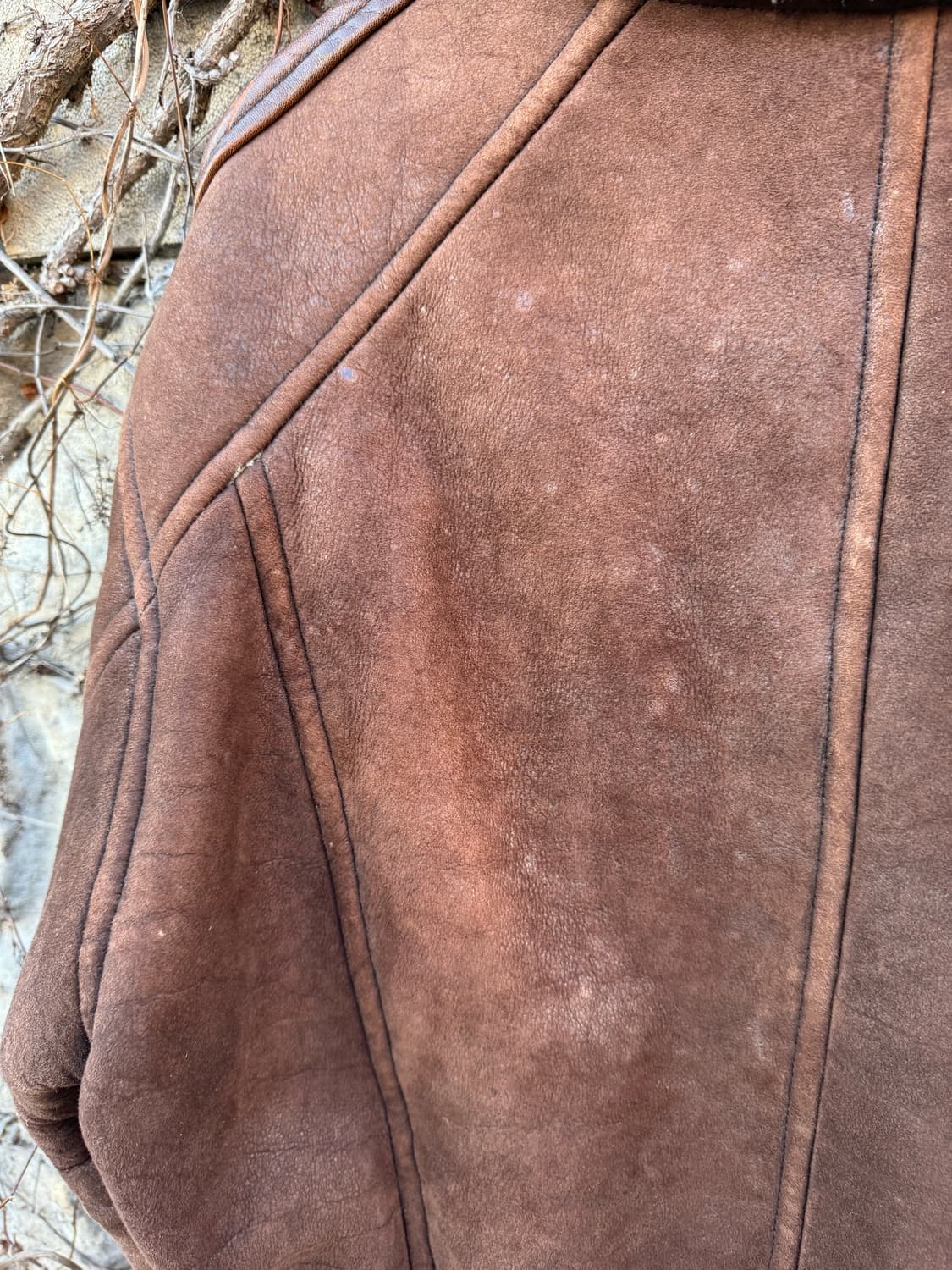 80~90s 국내생산 양가죽 스웨이드 쉐르파 자켓 상품이미지6