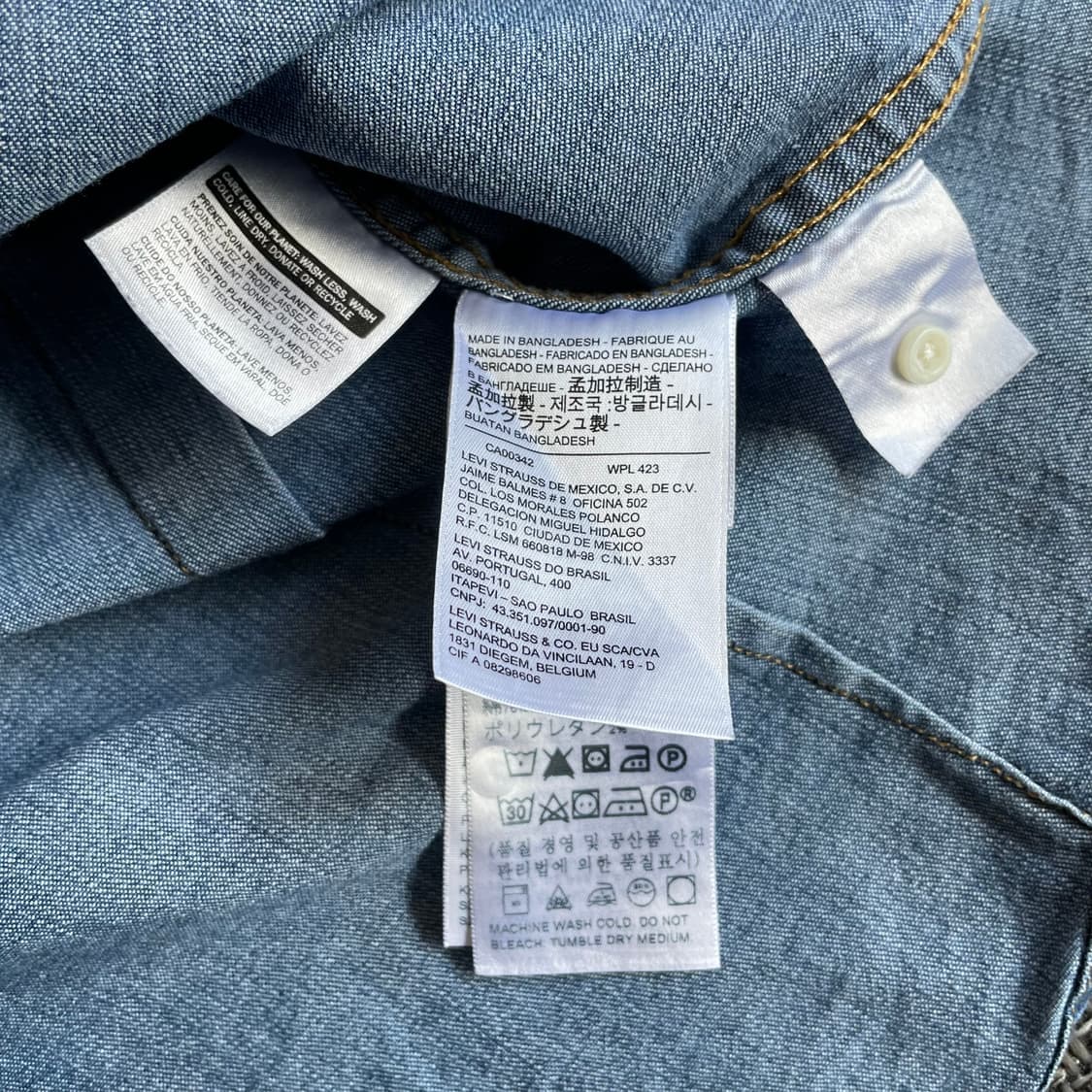 리바이스 테일러드핏 웨스턴 데님 긴팔 셔츠 M 상품이미지5