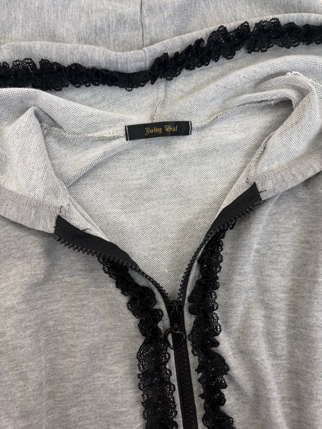 그레이 레이스 프릴 캉캉 후드집업 상품이미지2