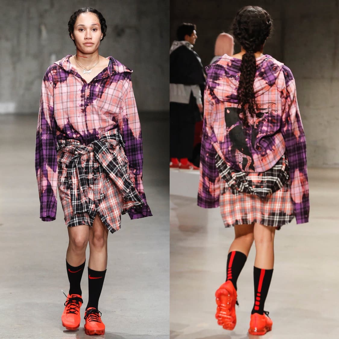 Vlone x clot bleached hooded flannel 상품이미지3