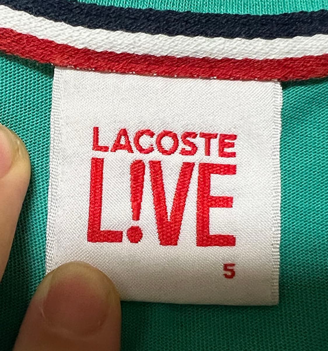 LACOSTE 라코스테 라이브 여자 브이넥 반팔티 그린 L 100 77 상품이미지3