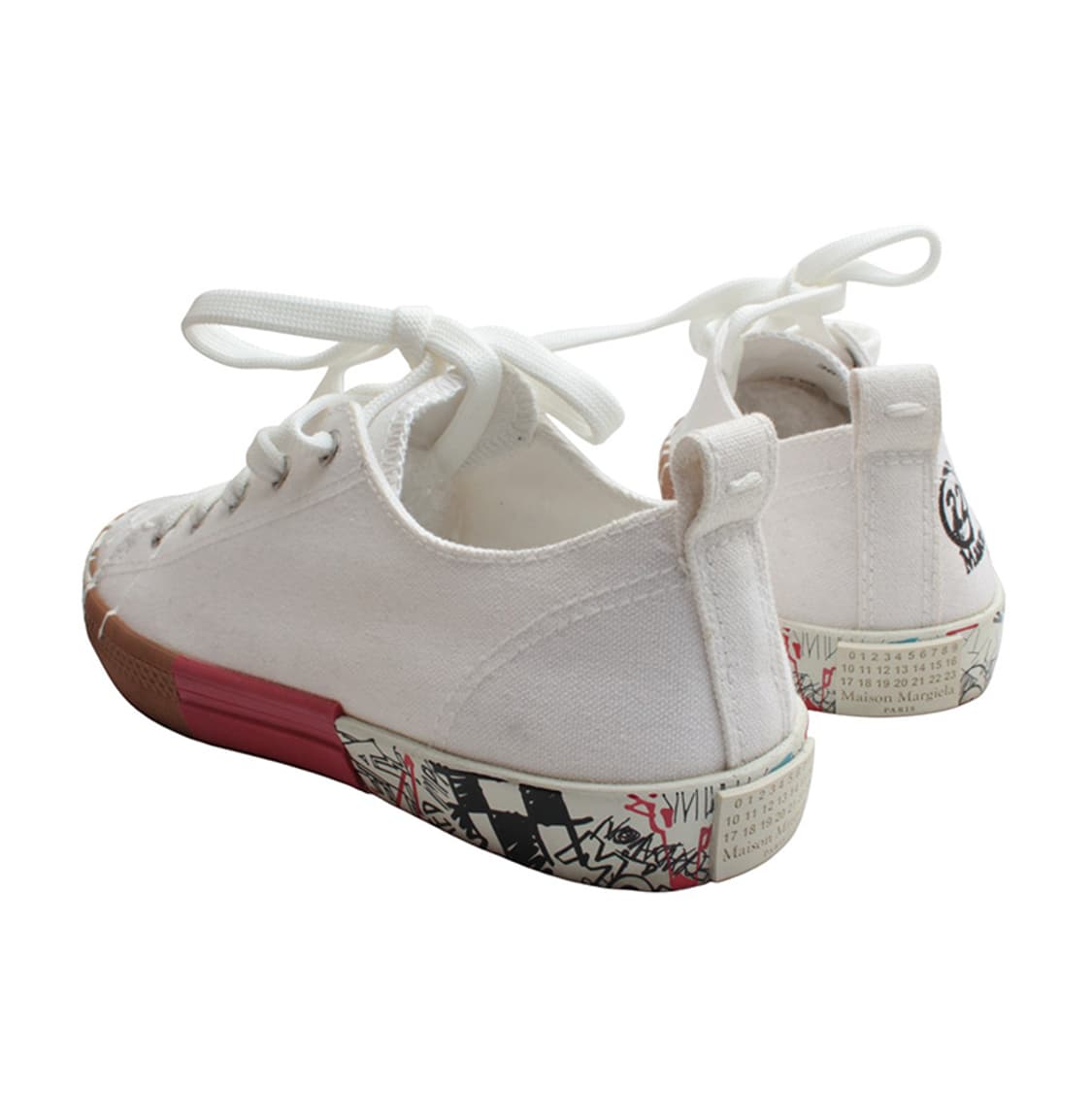 메종 마르지엘라 화이트 프린트 스니커즈 36 반 상품이미지4