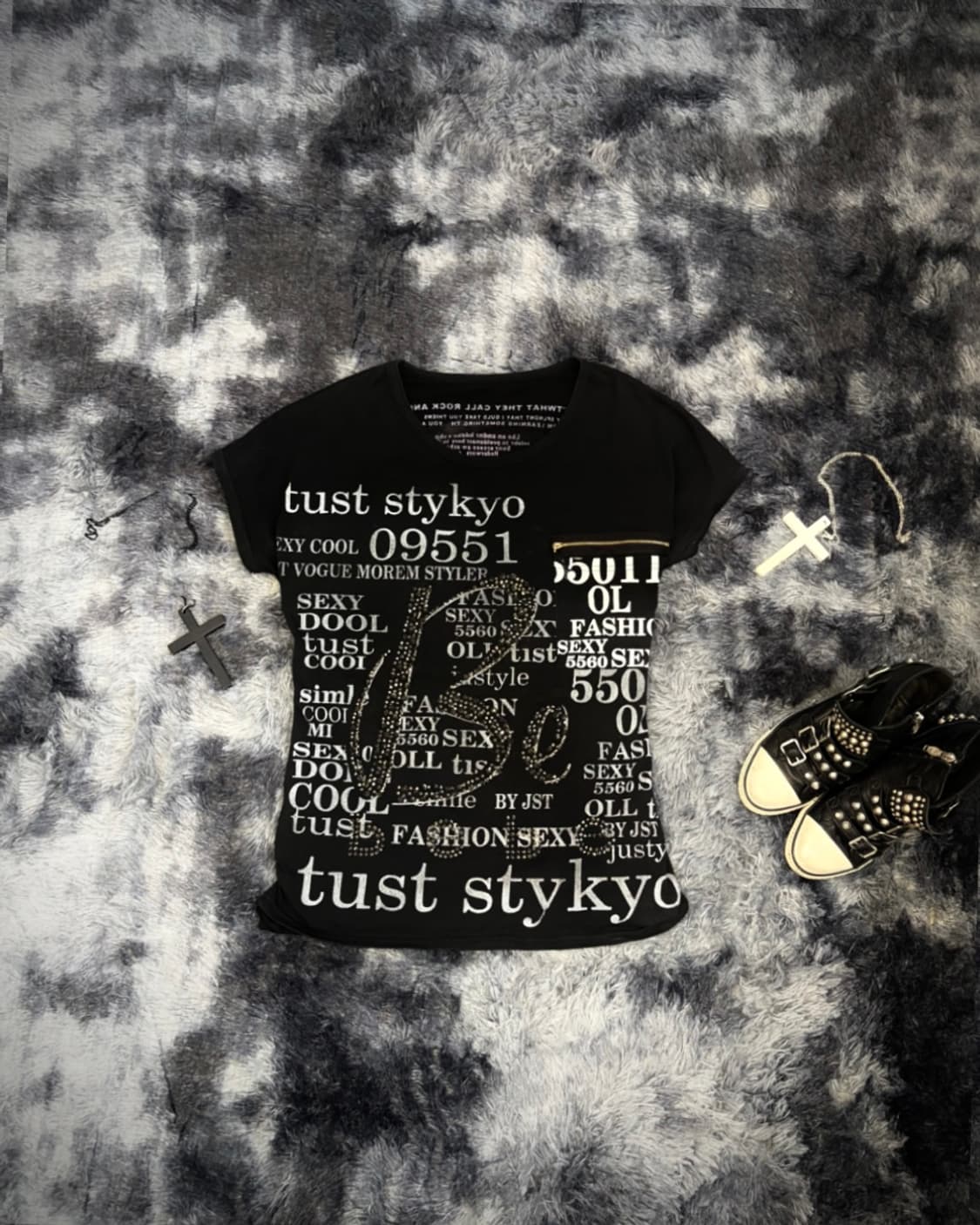 00's lettering cubic back web loose fit  상품이미지1