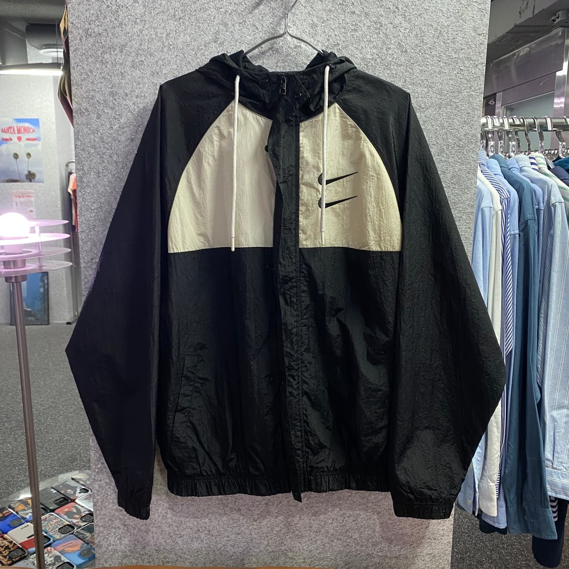 나이키 더블 스우시 빅로고 나일론 배색 우븐 바람막이 B3115 상품이미지2