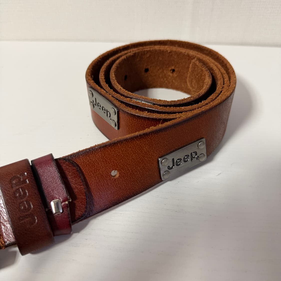 지프(Jeep) 브라운 가죽 벨트 상품이미지3