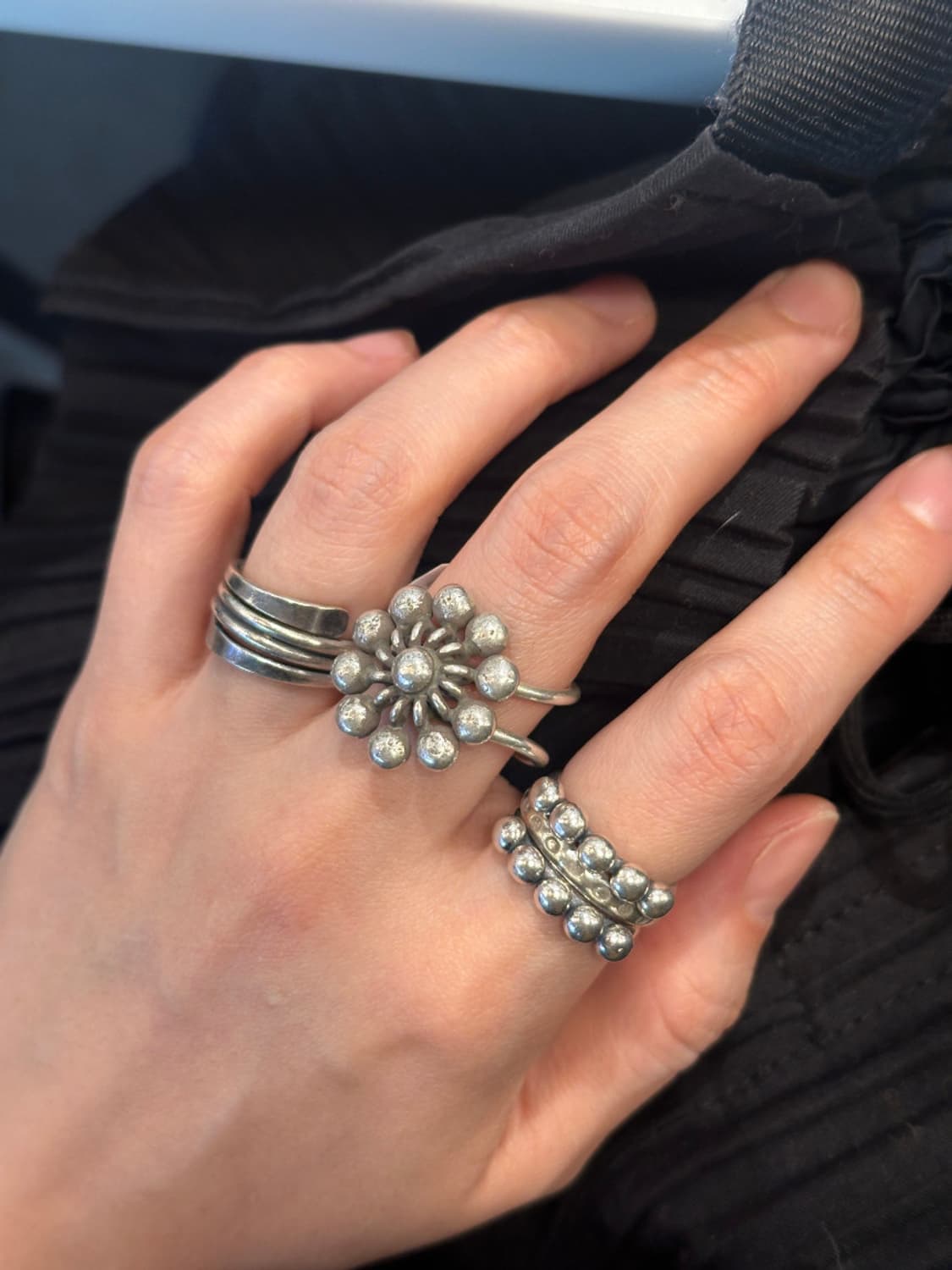 Vintage bubble karensilver 3 ring 상품이미지5