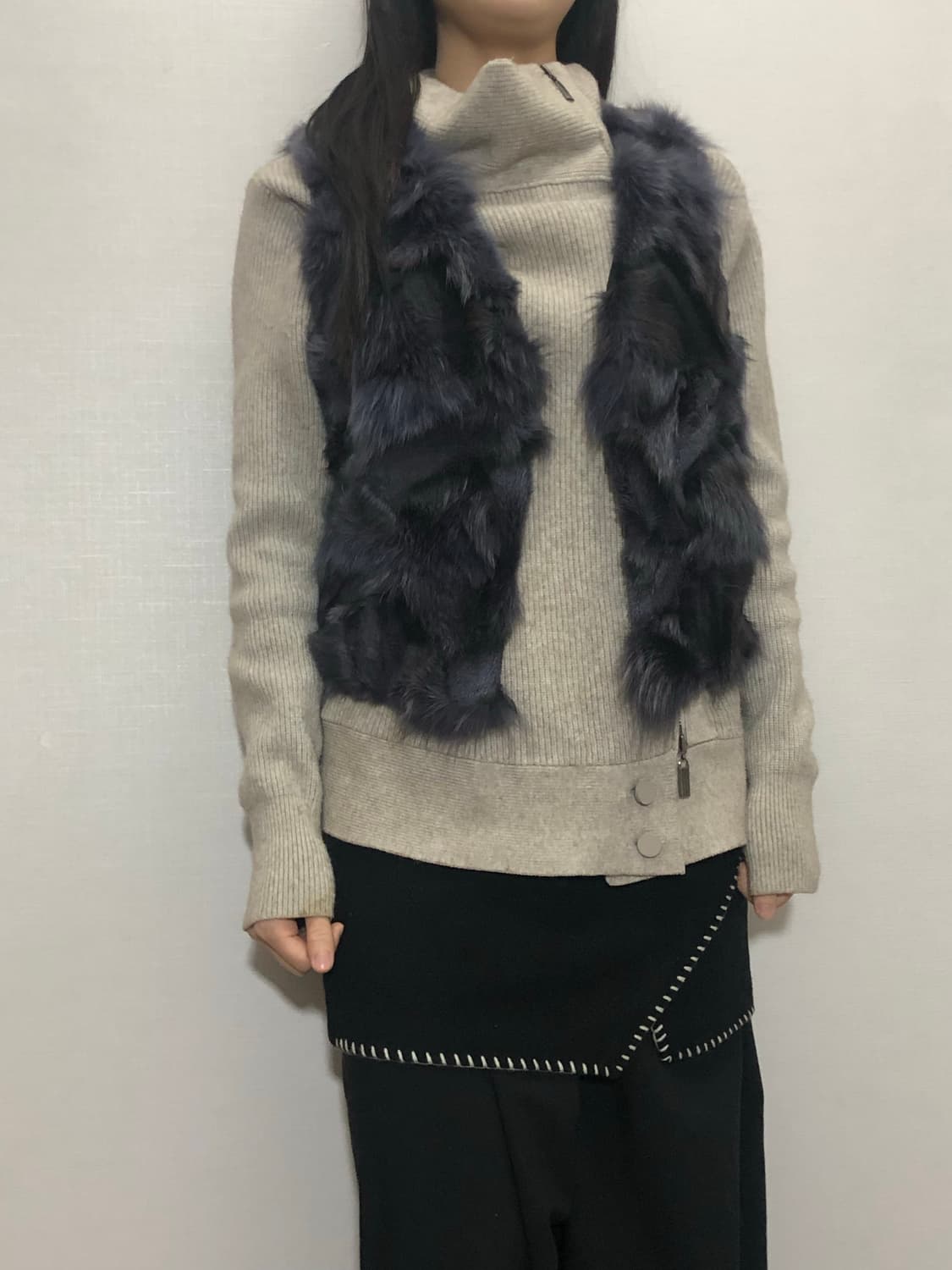 빈티지 퍼플 래빗 퍼 베스트 상품이미지6