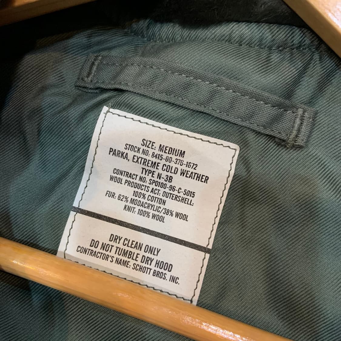 데드스탁)미군 오리지널 90s N-3B 콜드 파카 M 105 박스오염 상품이미지2