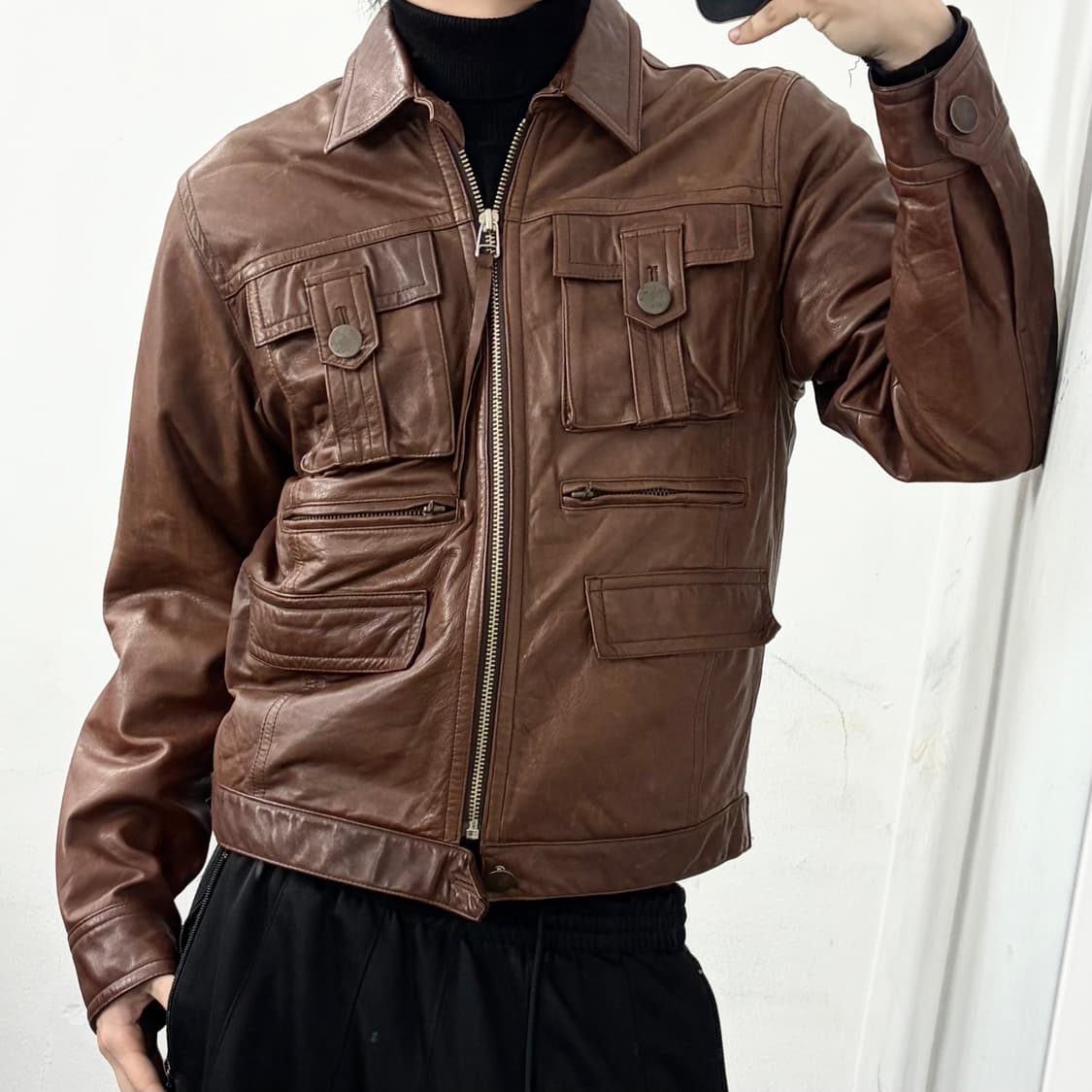 쇼트 양가죽 라이더 자켓 상품이미지1