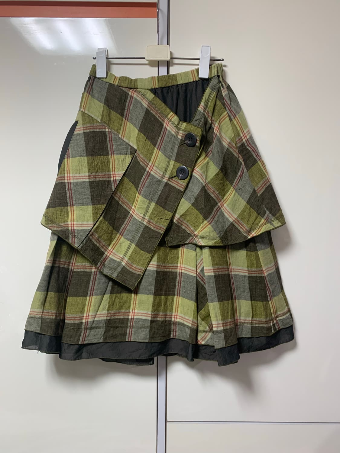 모리걸 하구미 E-clat JPN 체크 레이어드 스커트 상품이미지1