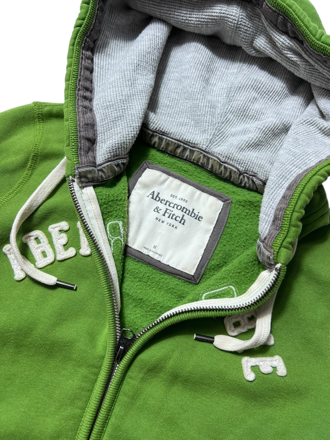 아베크롬비 말차 이치로고 그린 딱붙 후드집업 M 상품이미지4