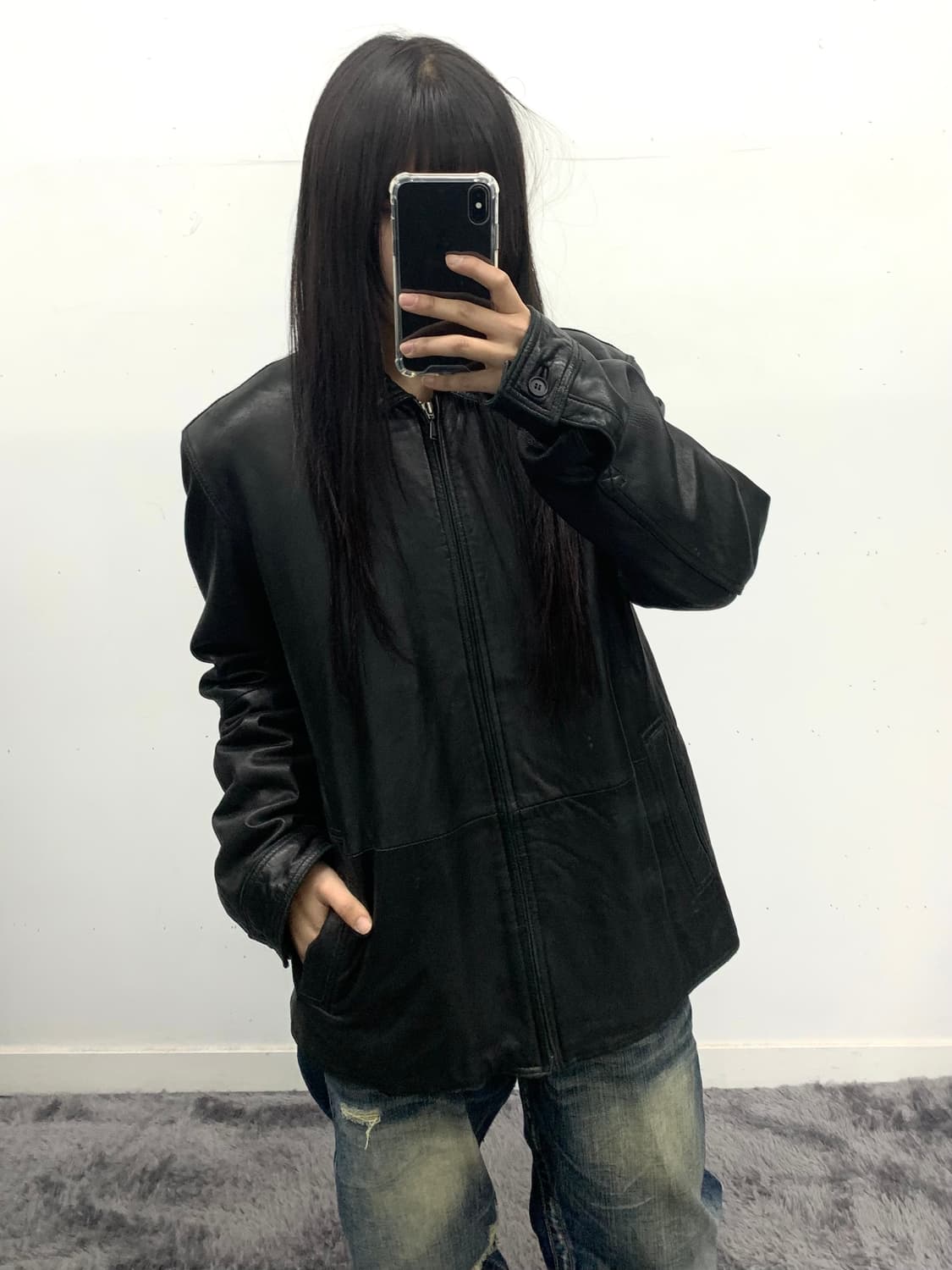 캘빈클라인 램스킨 00s 싱글 바이커 상품이미지1