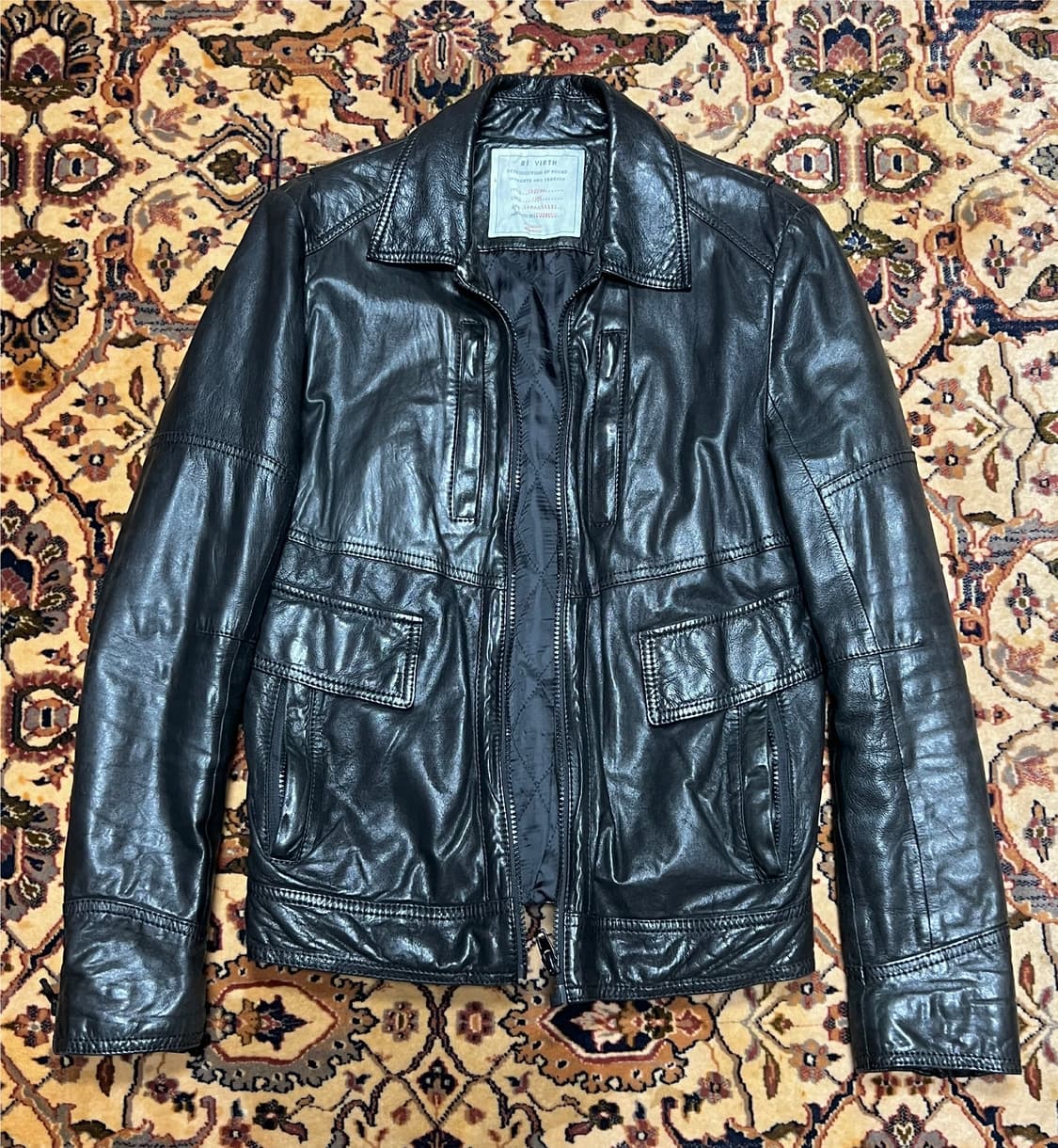 인터메조  양가죽 가죽자켓 밀리터리 필드자켓 블랙 90~95사이즈 상품이미지3
