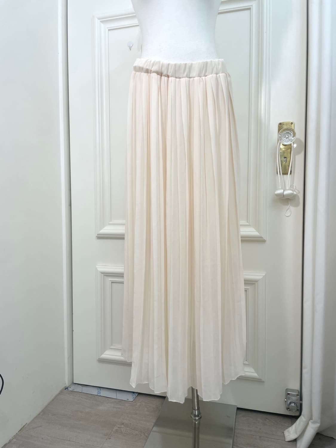 sheer coral pleats banding lomg skirt 상품이미지5