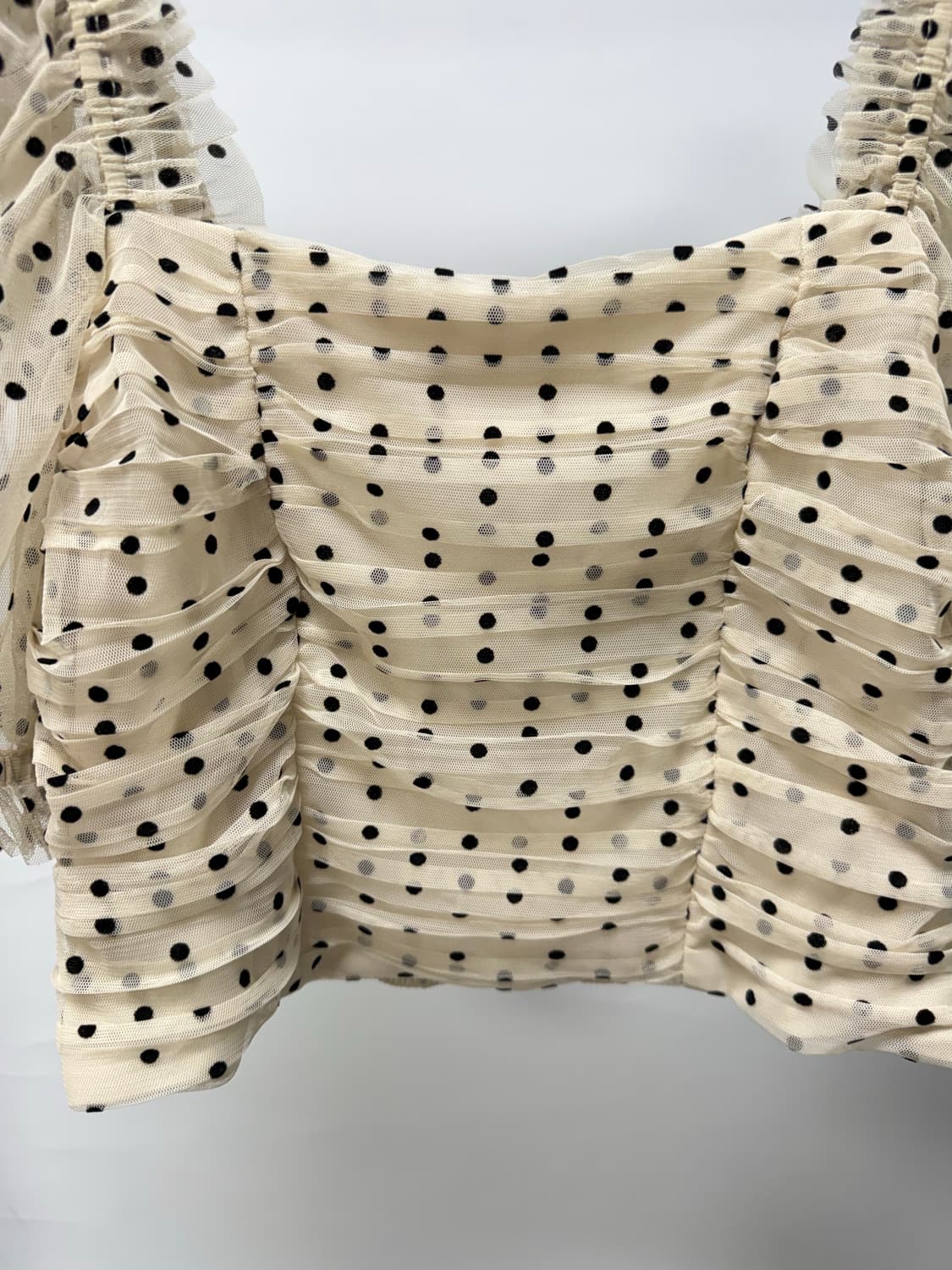H&M 매쉬 도트 크롭 블라우스 상품이미지6