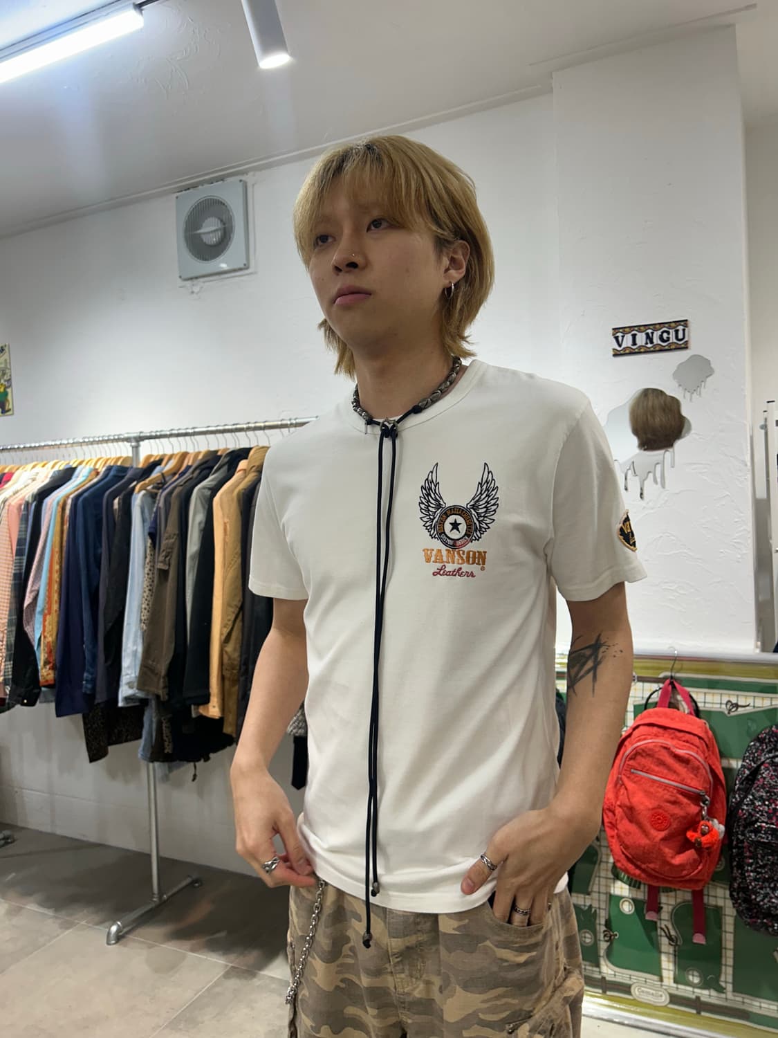 Vanson 밴슨 로고 패치 반팔 티셔츠 상품이미지2