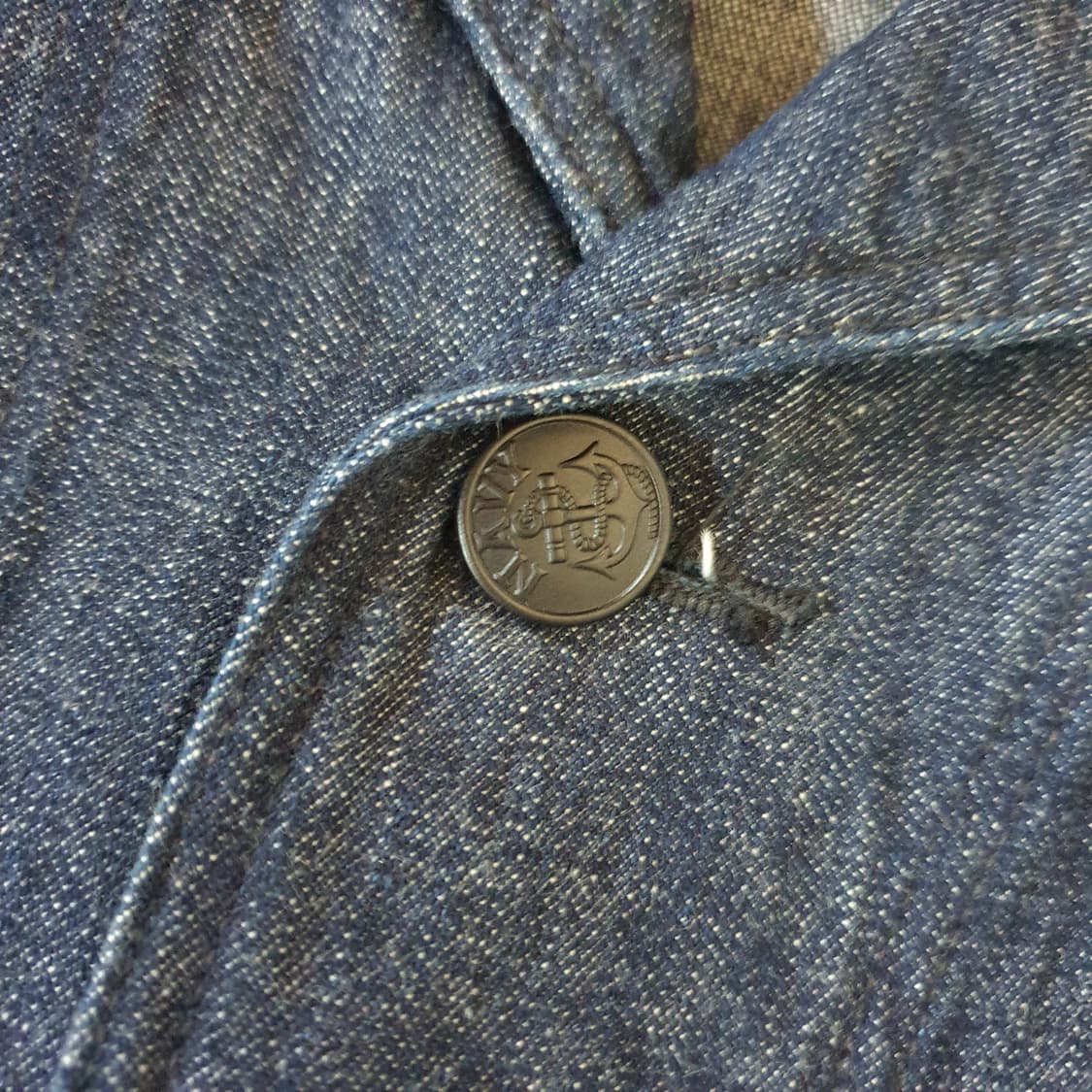 리얼맥코 USN 데님 숄 칼라 던가리 점퍼 상품이미지5