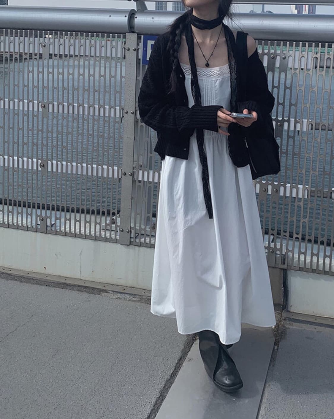 애니원모어 가디건 원피스 세트 상품이미지3