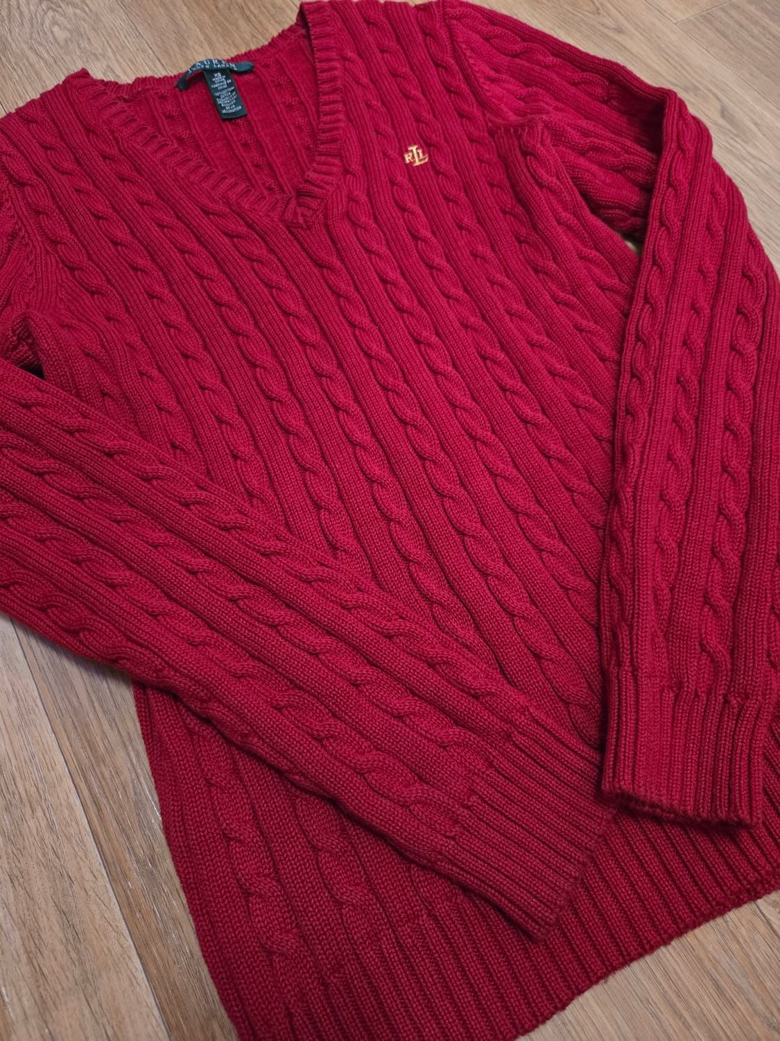 로렌 랄프로렌 정품 여성 브이넥 케이블 니트 상품이미지4