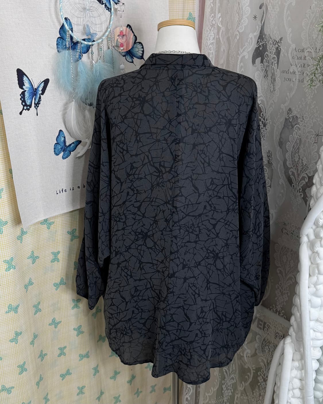 그레이 & 블랙 유니크 집업 자켓 상품이미지6