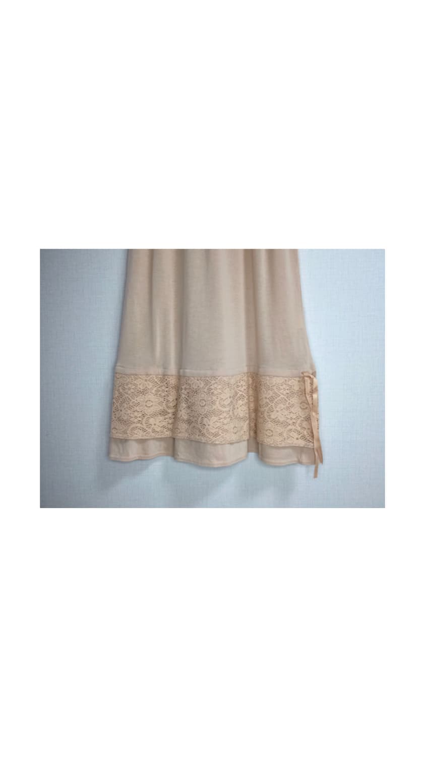 빈티지 핑크코랄 레이스 반팔 원피스 상품이미지3