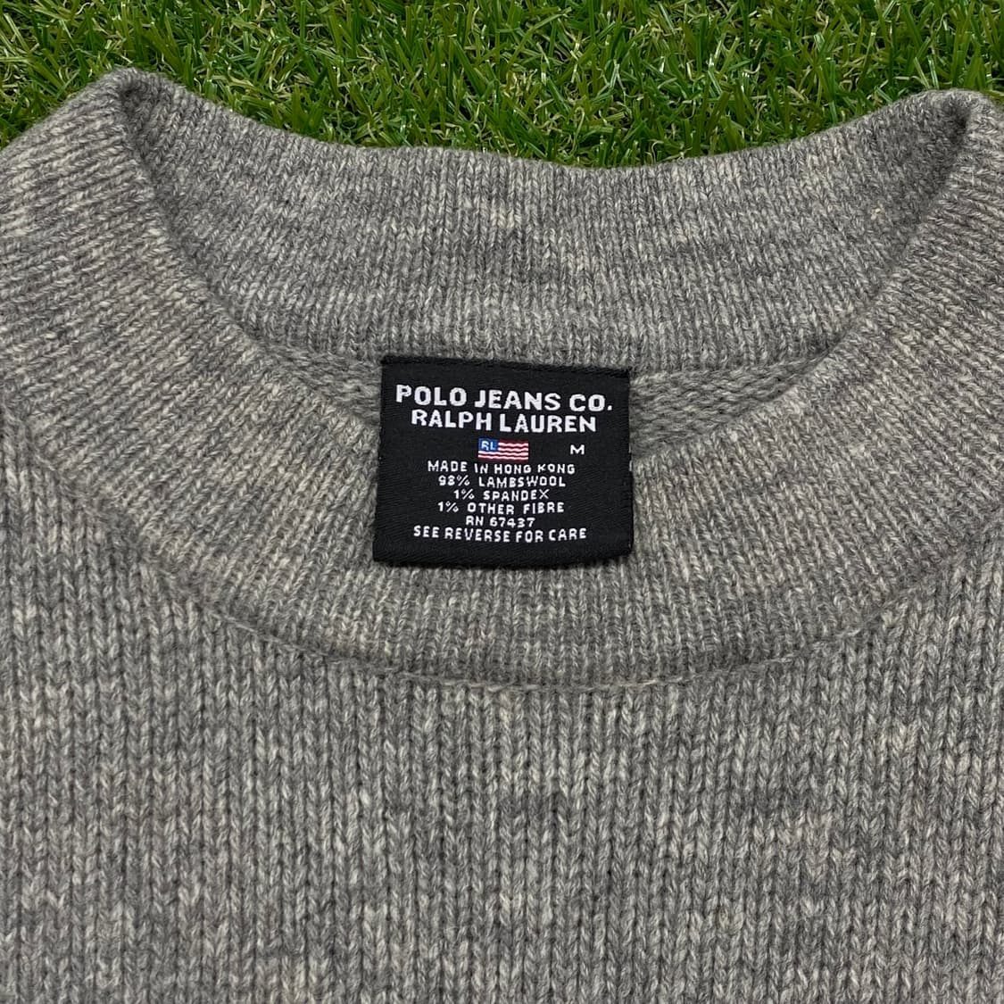 90s 미국빈티지 폴로진 램스울 배색니트 상품이미지3