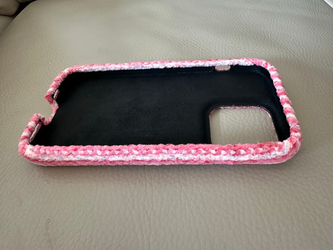 [새상품]아이폰 14프로 케이스 트위드니트 핑크하트 아이폰14PRO케이스 상품이미지4