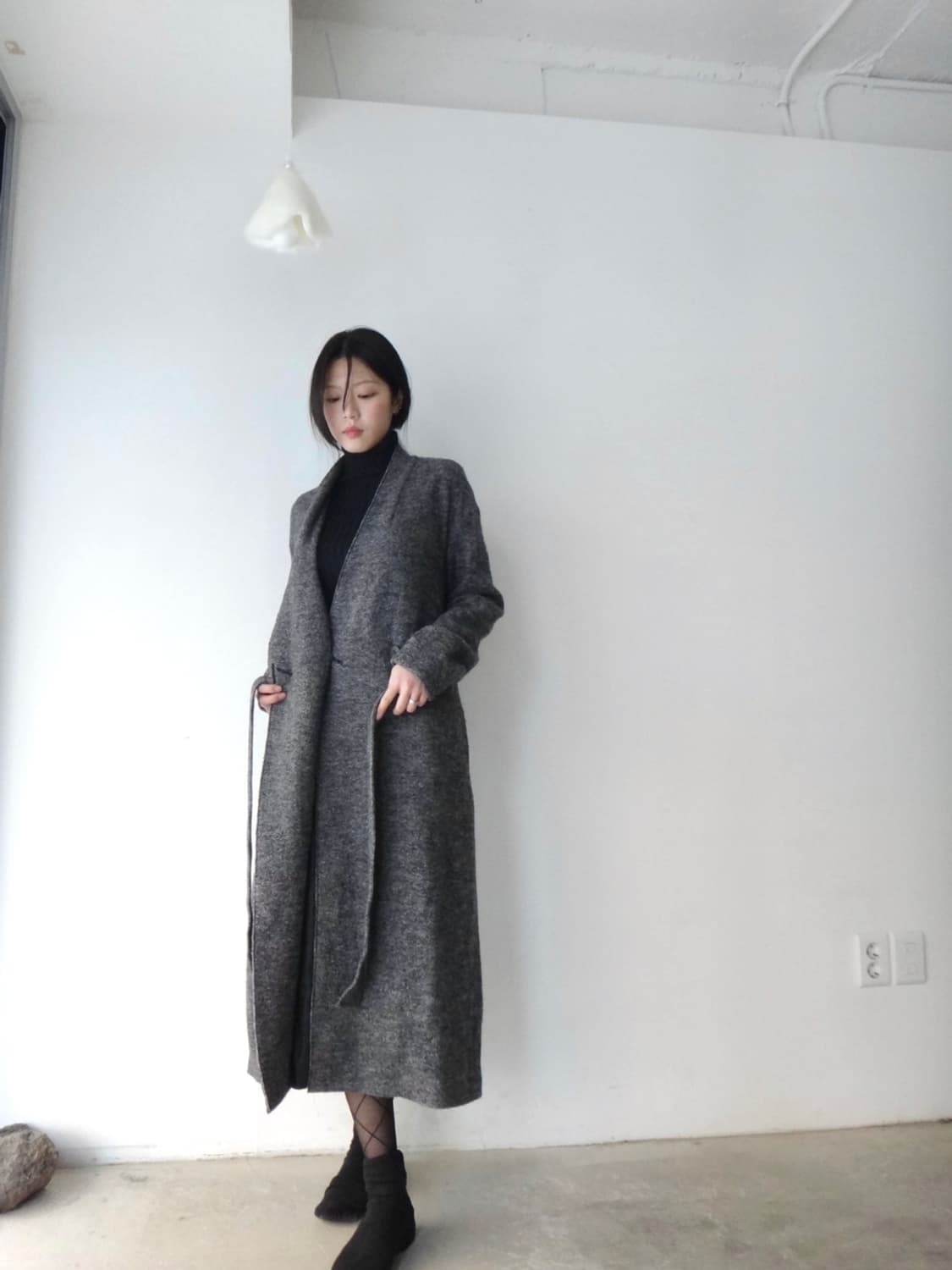 PURE DKNY strape easy cardigan / grey 상품이미지5
