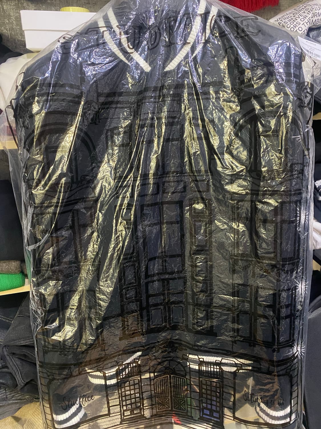 STU Embroidery Velvet Varsity Black 상품이미지4