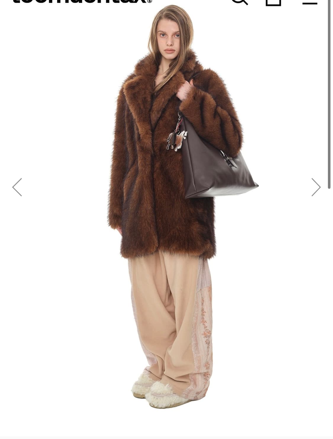 투머치택스 플리스 패널 스웨트팬츠 베이지 상품이미지3