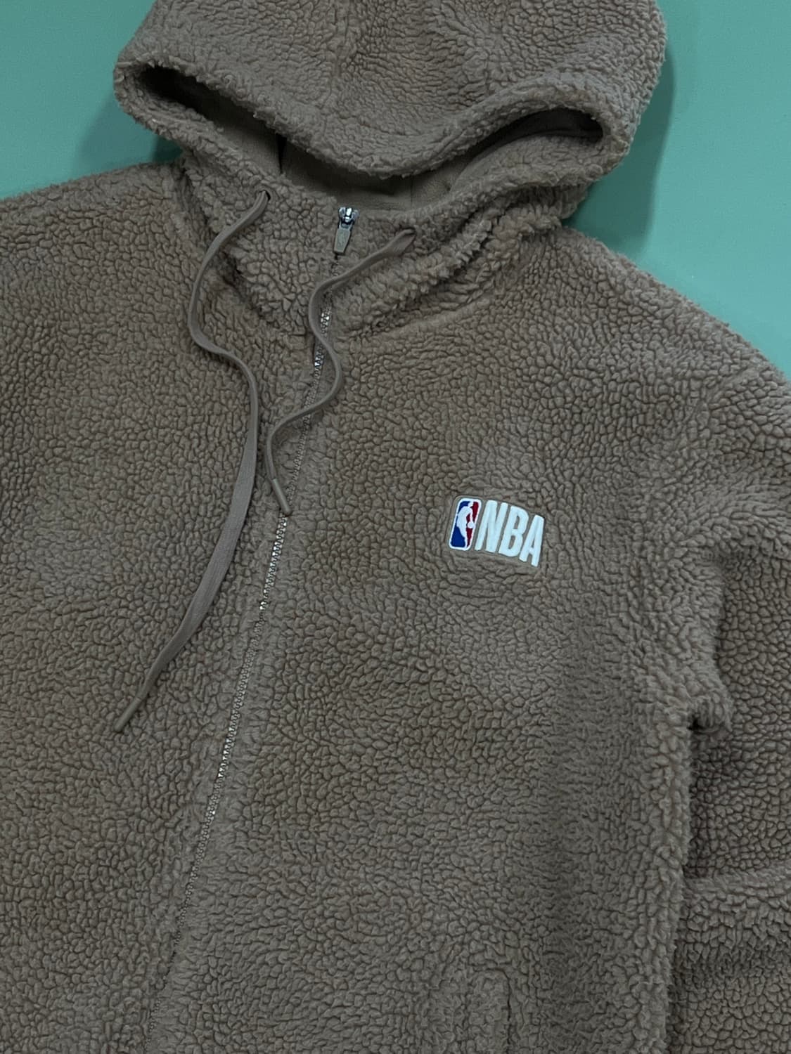 (L) NBA 자수로고 양털 셰르파 후드집업 상품이미지3