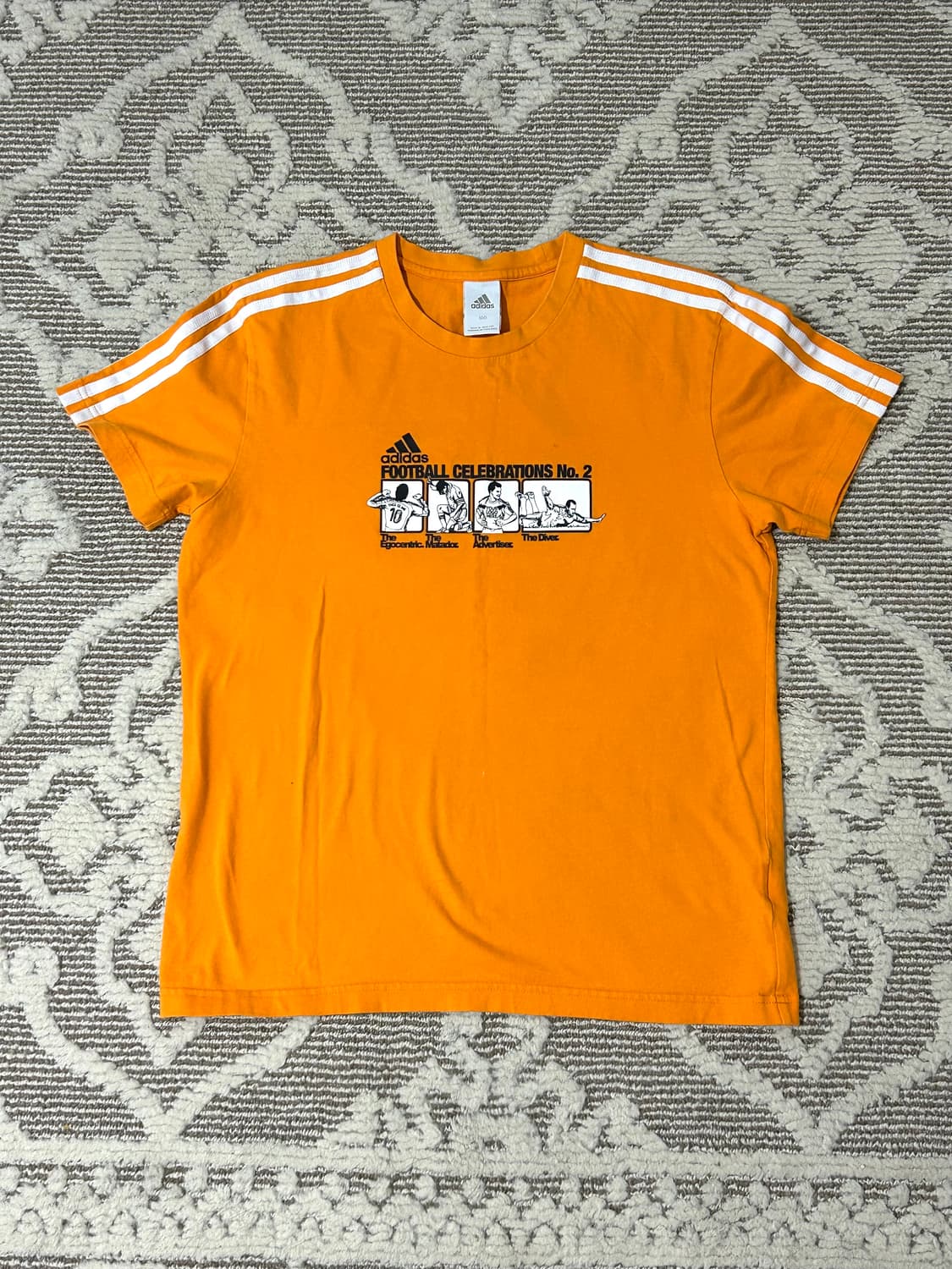 🧡아디다스 풋볼 프린팅 오렌지 반팔 상품이미지1
