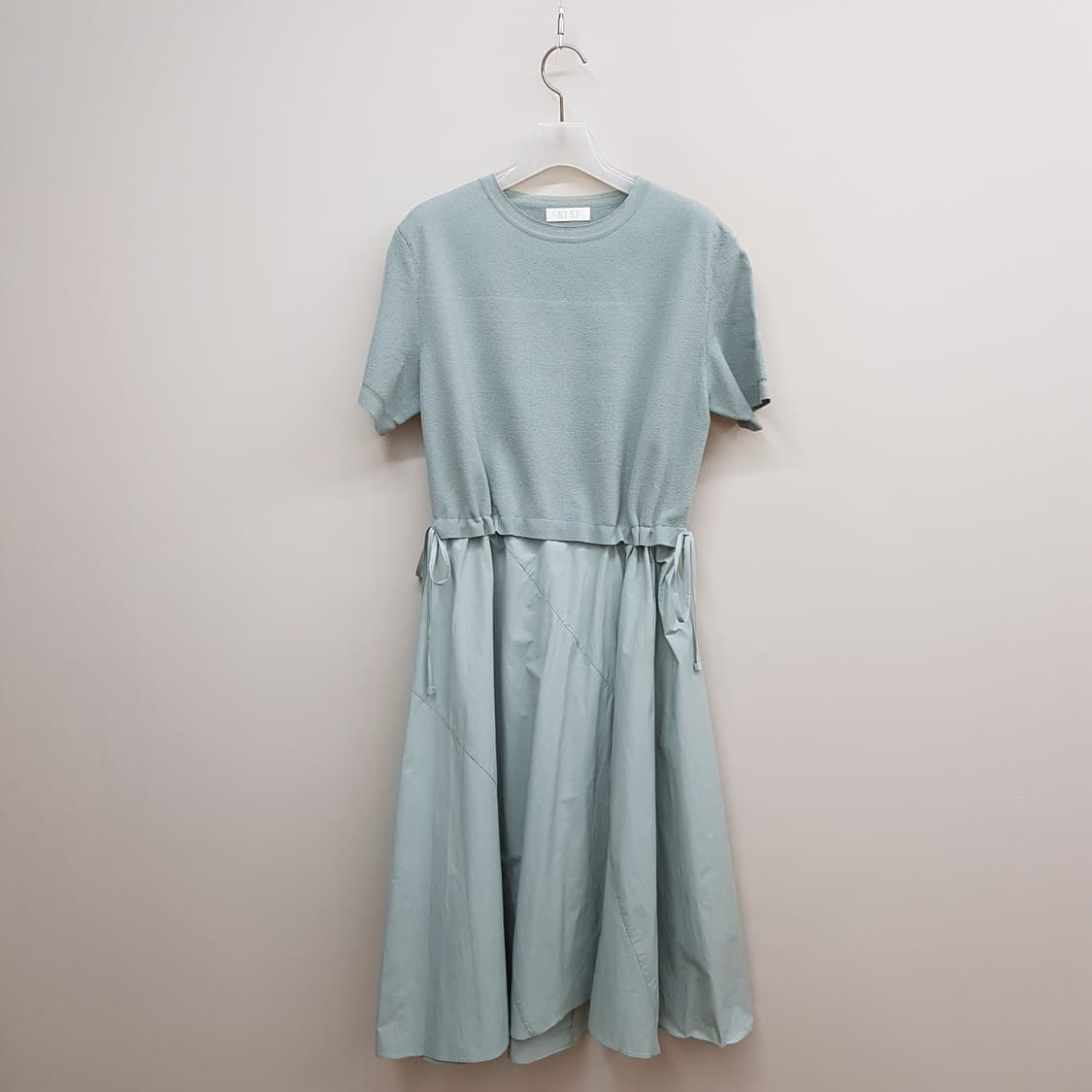 한섬 SJSJ 니트 배색 반팔 원피스 F사이즈 상품이미지1