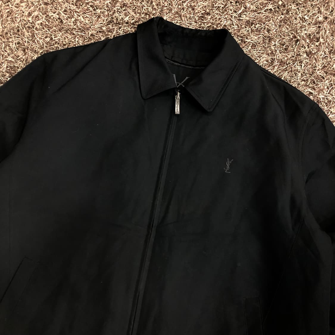 입생로랑 아카이브 폴리쉘 블루종 미니멀 자켓 상품이미지2