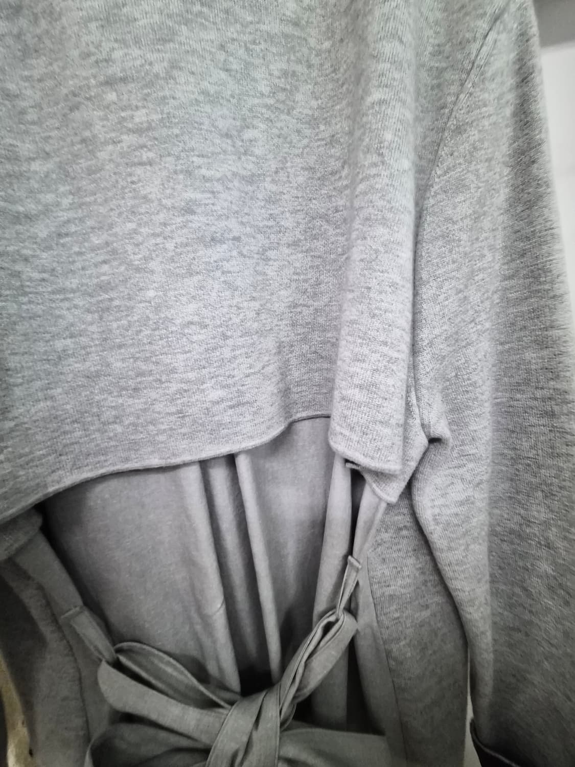 오브제 프렌치 배색 벨티드 니트 트렌치코트 상품이미지4