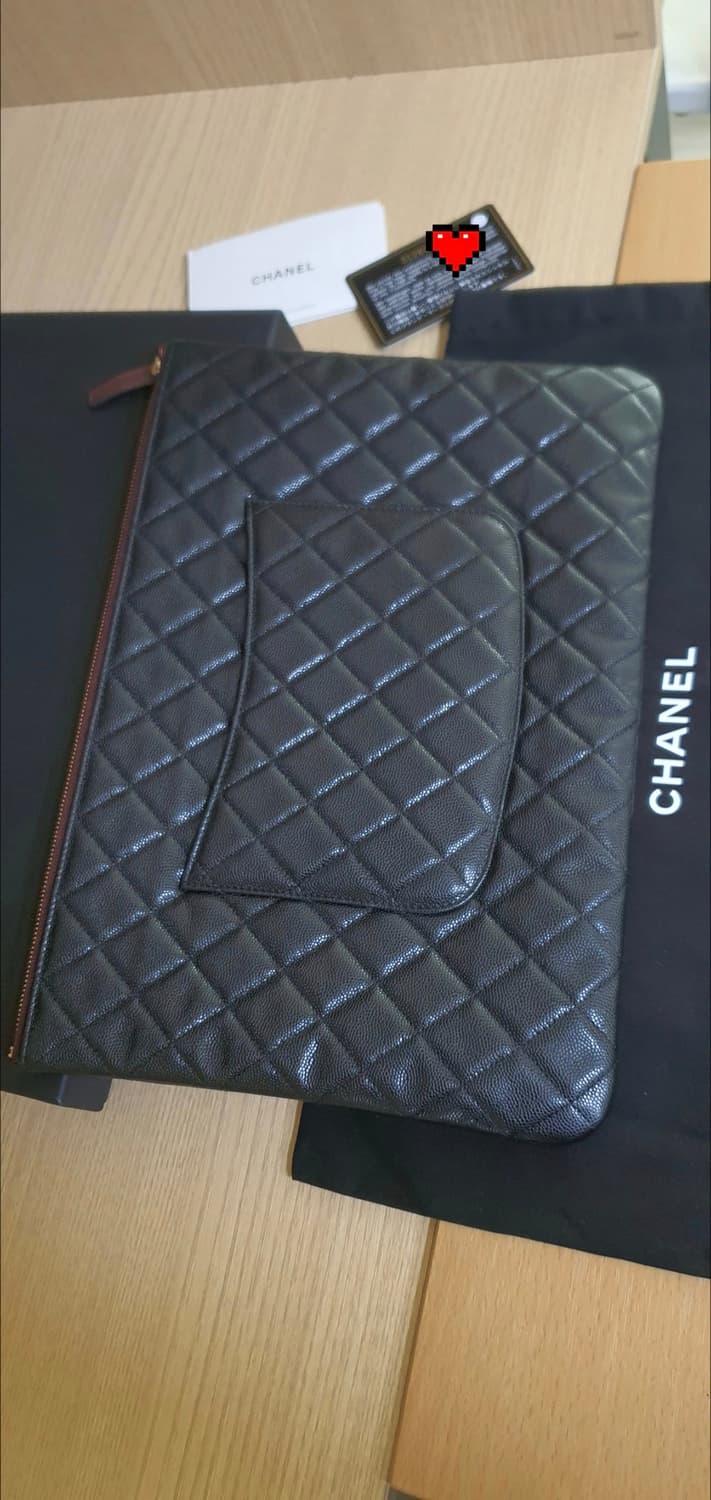 샤넬 캐비어 클러치/클러치백 라지 샴골 새상품급 정품(감정O) 상품이미지3