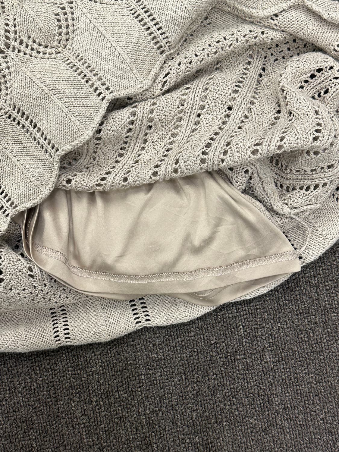 F)EGOIST 빈티지 펀칭 니트 롱 스커트 상품이미지4