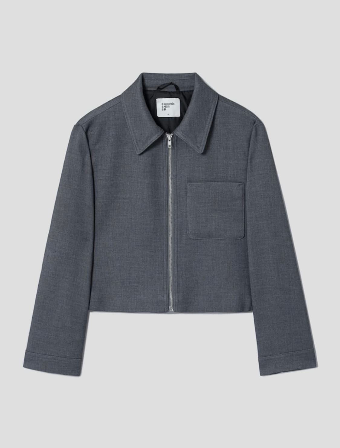 에잇세컨즈 크롭 집업 점퍼 그레이 80(xs) 상품이미지1