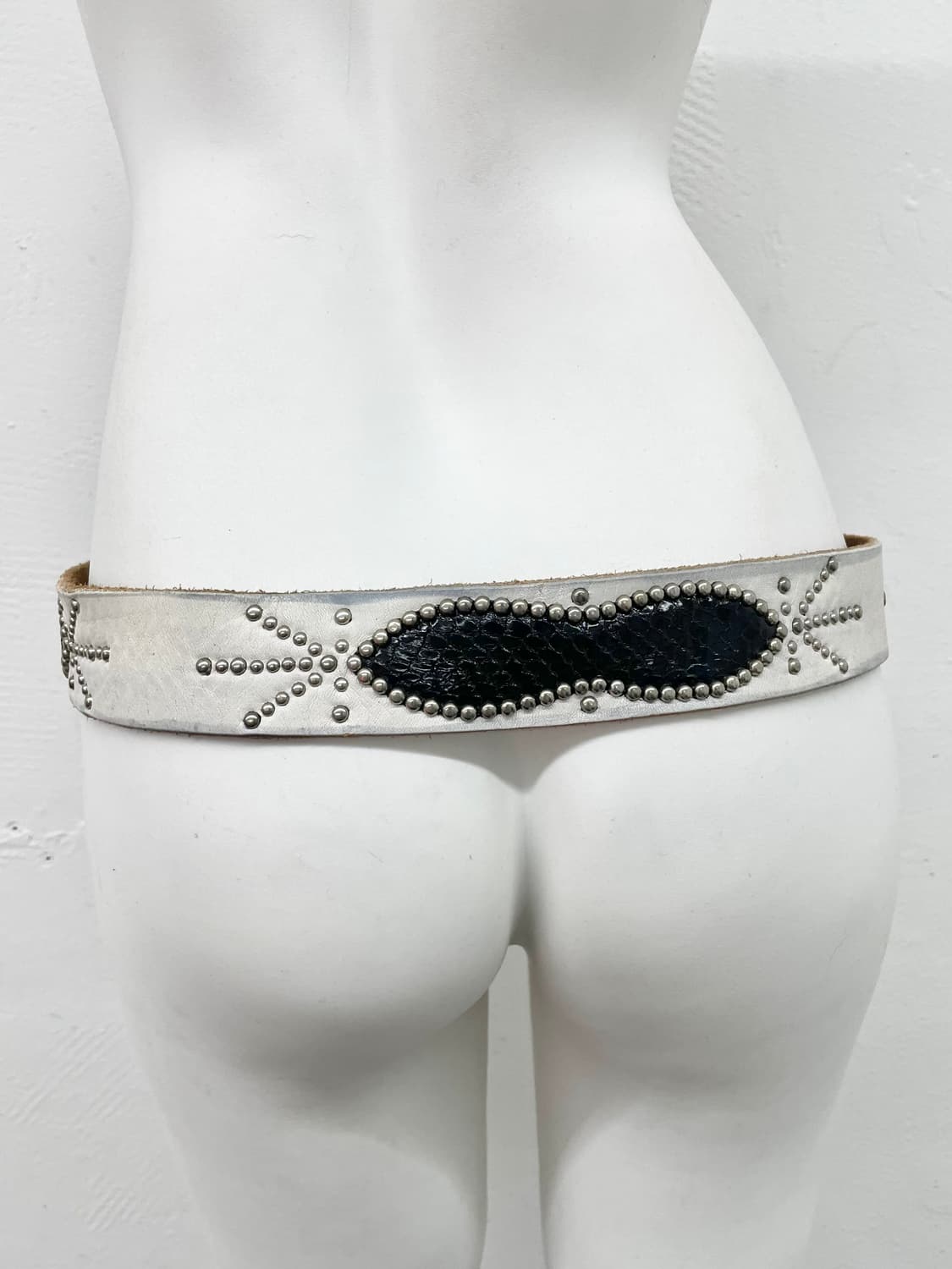 리얼레더 웨스턴 스터드 버클 벨트*레어 상품이미지4