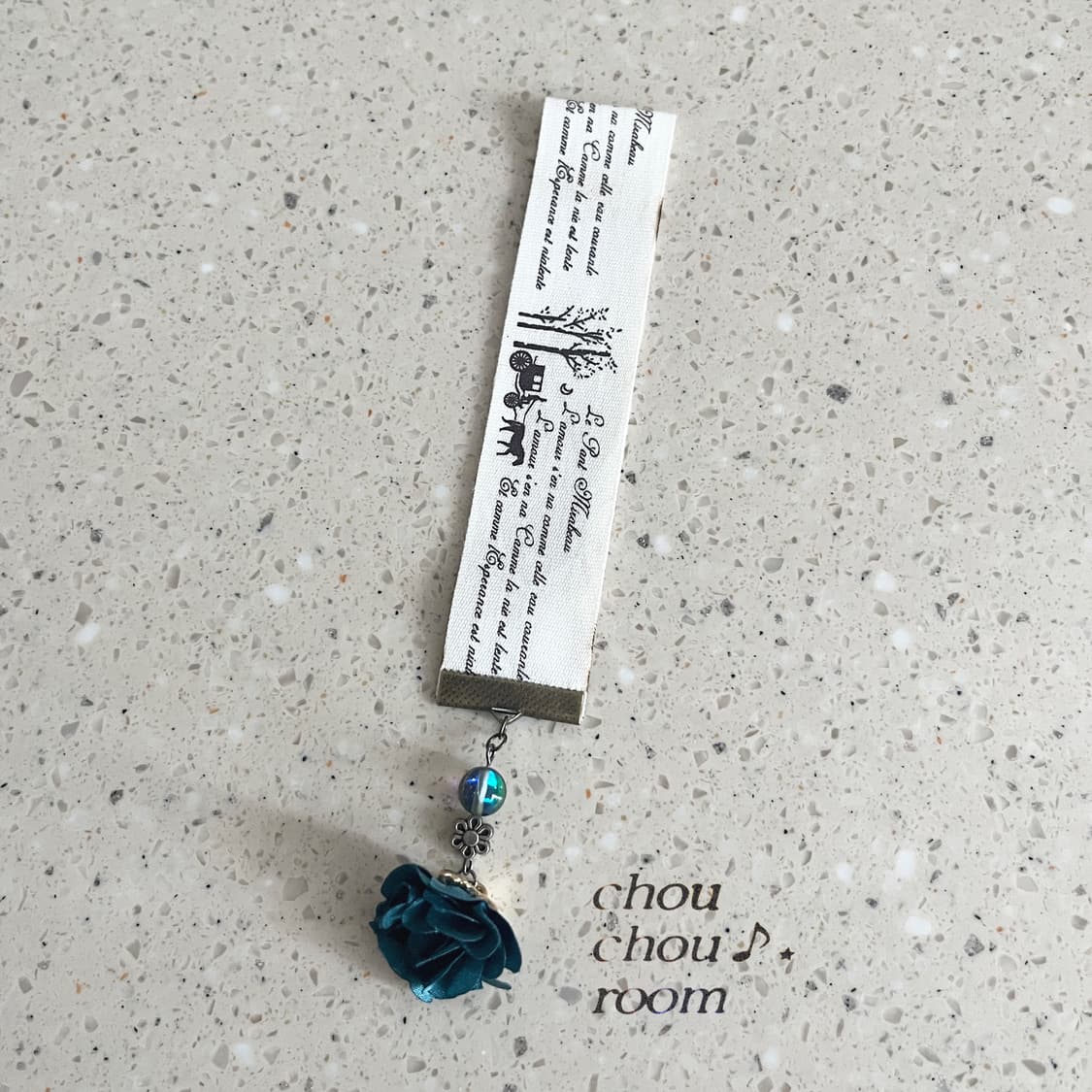 리본 펜던트 책갈피 ⊰teal flower⊱ bookmark 상품이미지2