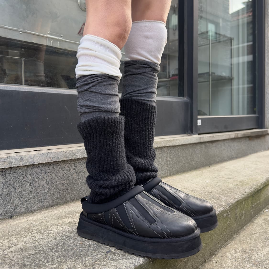 2000s 어그 타즈 선웨이브 가죽 플랫폼 슬리퍼 상품이미지7