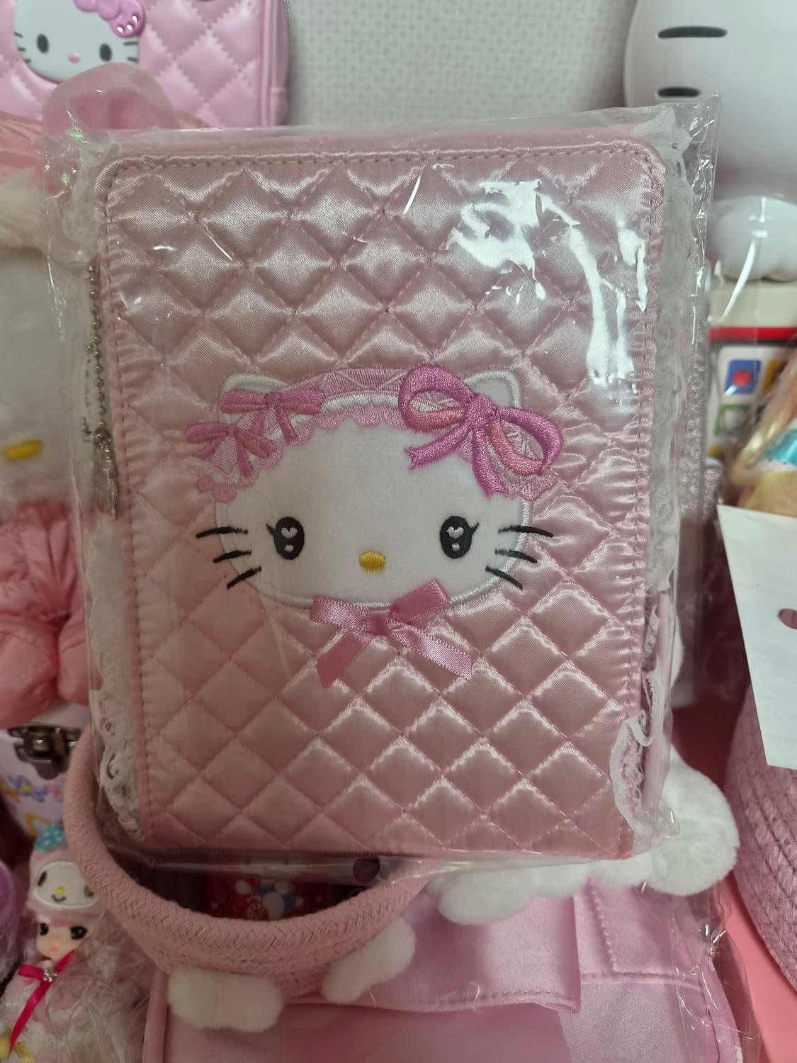 헬로키티 핑크 퀼트 시리즈 탁상 거울 미러 손거울 상품이미지1