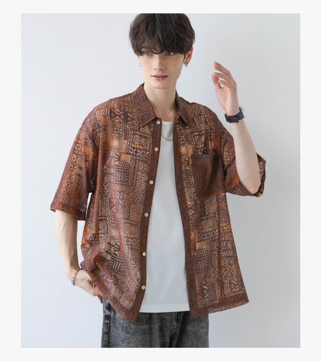 RAGEBLUE - 24SS SHEER LACE SHIRT 상품이미지2