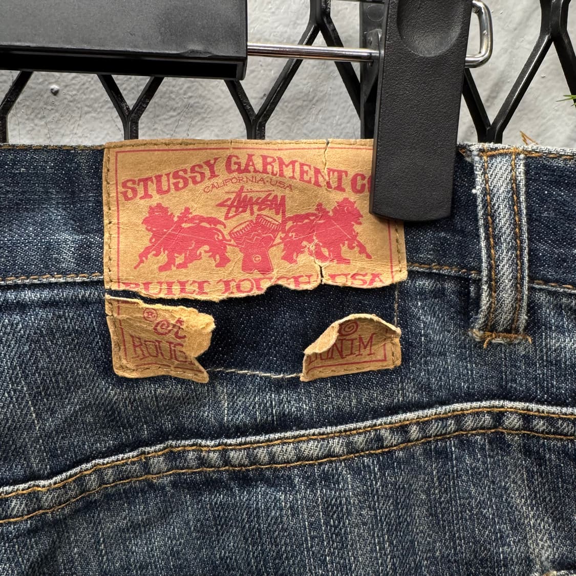 00s 스투시 스트레이트 핏 데님 팬츠 전면 포켓 로고 포인트 중청 상품이미지6