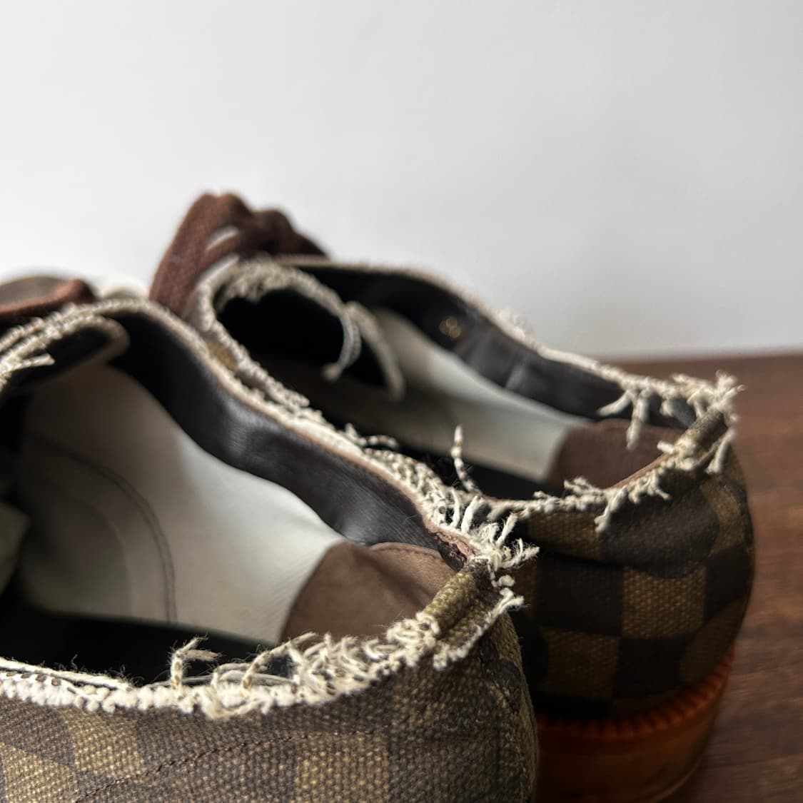 Checkerboard Distressed Cotton Shoes 상품이미지5