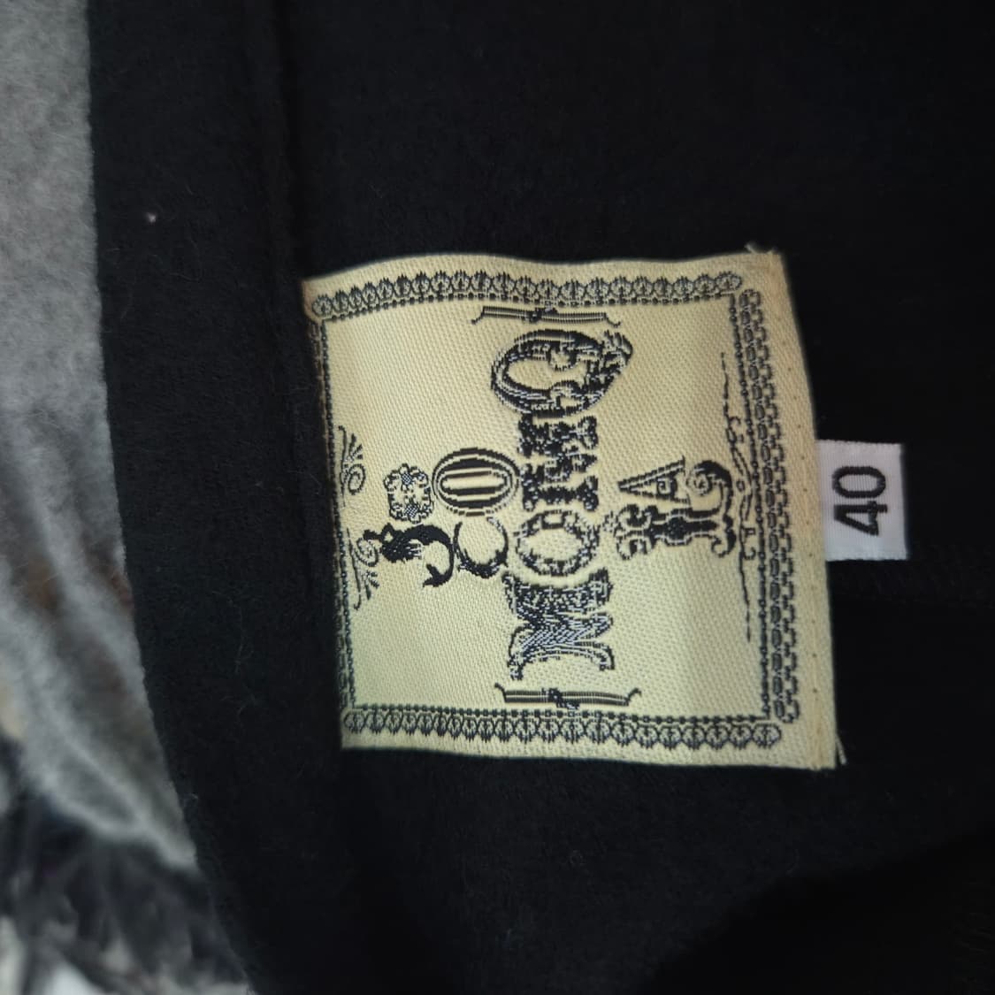 울 100% 블랙 벨벳 패치 플레어 롱스커트 상품이미지6