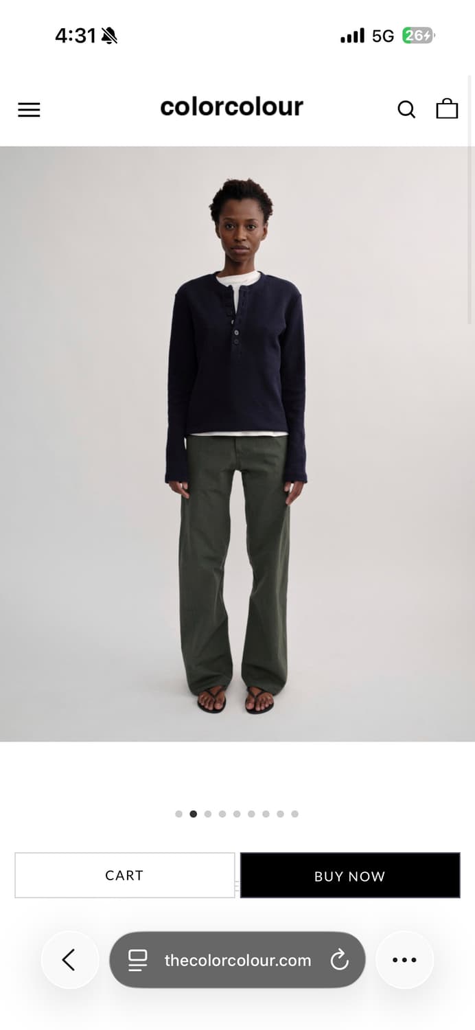 [2] Colorcolour 컬러컬러 버튼 헨리넥 navy 새상품 상품이미지1